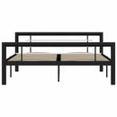 sengestel 140x200 cm metal sort og hvid