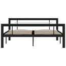 sengestel 140x200 cm metal sort og hvid