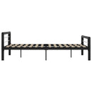 sengestel 140x200 cm metal sort og hvid