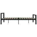 sengestel 140x200 cm metal sort og hvid