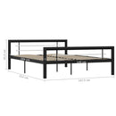 sengestel 140x200 cm metal sort og hvid