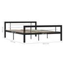 sengestel 140x200 cm metal sort og hvid