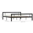 sengestel 180x200 cm metal sort og hvid