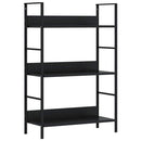 bogreol 60x27,6x90,5 cm 3 hylder konstrueret træ sort