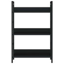 bogreol 60x27,6x90,5 cm 3 hylder konstrueret træ sort
