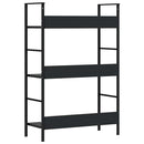 bogreol 60x27,6x90,5 cm 3 hylder konstrueret træ sort