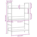 bogreol 60x27,6x90,5 cm 3 hylder konstrueret træ egetræsfarve