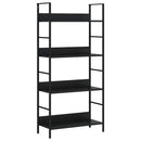 bogreol med 4 hylder 60x27,6x124,5 cm konstrueret træ sort