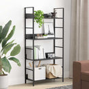 bogreol med 4 hylder 60x27,6x124,5 cm konstrueret træ sort
