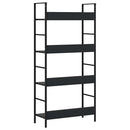 bogreol med 4 hylder 60x27,6x124,5 cm konstrueret træ sort