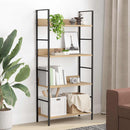 bogreol 60x27,6x124,5 cm 4 hylder konstrueret træ egetræsfarve