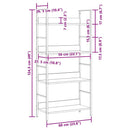 bogreol 60x27,6x124,5 cm 4 hylder konstrueret træ egetræsfarve