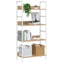 bogreol 60x27,6x124,5 cm 4 hylder konstrueret træ egetræsfarve
