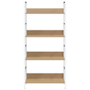 bogreol 60x27,6x124,5 cm 4 hylder konstrueret træ egetræsfarve