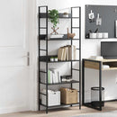 bogreol med 5 hylder 60x27,6x158,5 cm konstrueret træ sort
