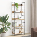 bogreol 60x27,6x158,5 cm 5 hylder konstrueret træ egetræsfarve