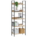 bogreol 60x27,6x158,5 cm 5 hylder konstrueret træ egetræsfarve
