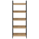 bogreol 60x27,6x158,5 cm 5 hylder konstrueret træ egetræsfarve
