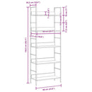 bogreol 60x27,6x158,5 cm 5 hylder konstrueret træ egetræsfarve