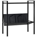 bogreol med 2 hylder 52x28x59 cm konstrueret træ sort