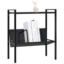 bogreol med 2 hylder 52x28x59 cm konstrueret træ sort