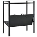 bogreol med 2 hylder 52x28x59 cm konstrueret træ sort