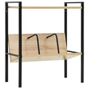 bogreol med 2 hylder 52x28x59 cm konstrueret træ sort og egetræ