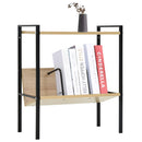 bogreol med 2 hylder 52x28x59 cm konstrueret træ sort og egetræ