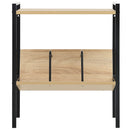 bogreol med 2 hylder 52x28x59 cm konstrueret træ sort og egetræ