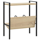 bogreol med 2 hylder 52x28x59 cm konstrueret træ sort og egetræ