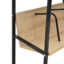 bogreol med 2 hylder 52x28x59 cm konstrueret træ sort og egetræ