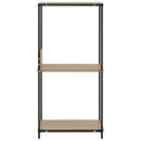 bogreol 33,5x39,6x79,7 cm konstrueret træ sort og egetræsfarve