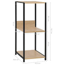 bogreol 33,5x39,6x79,7 cm konstrueret træ sort og egetræsfarve