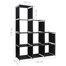 displayreol trappeformet 130x45x170 cm stof