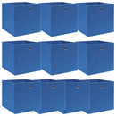 opbevaringskasser 10 stk. 32x32x32 stof blå