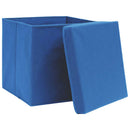 opbevaringskasser med låg 10 stk. 32x32x32 stof blå