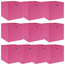 opbevaringskasser 10 stk. 32x32x32 stof pink