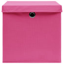 opbevaringskasser med låg 10 stk. 32x32x32 stof pink