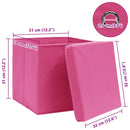 opbevaringskasser med låg 10 stk. 32x32x32 stof pink