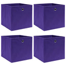 opbevaringskasser 4 stk. 32x32x32 stof lilla