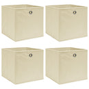 opbevaringskasser 4 stk. 32x32x32 stof cremefarvet