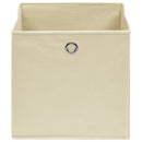 opbevaringskasser 4 stk. 32x32x32 stof cremefarvet