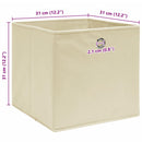 opbevaringskasser 4 stk. 32x32x32 stof cremefarvet