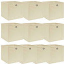 opbevaringskasser 10 stk. 32x32x32 stof cremefarvet