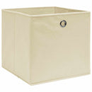 opbevaringskasser 10 stk. 32x32x32 stof cremefarvet