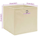 opbevaringskasser 10 stk. 32x32x32 stof cremefarvet