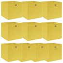 opbevaringskasser 10 stk. 32x32x32 stof gul