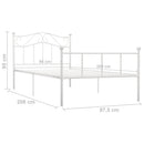 sengestel 90x200 cm metal hvid