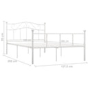 sengestel 120x200 cm metal hvid