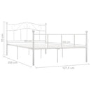 sengestel 120x200 cm metal hvid